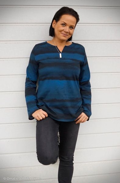 Jersey Streifen meliert blau schwarz – Serie Franjo El Piranho Feed Me by Thorsten Berger von Swafin