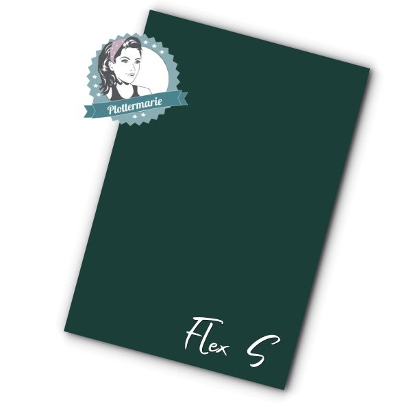 Flexfolie für Textildruck dunkelgrün A4 - Plotterfolie von Plottermarie Flex S Premium 80µ