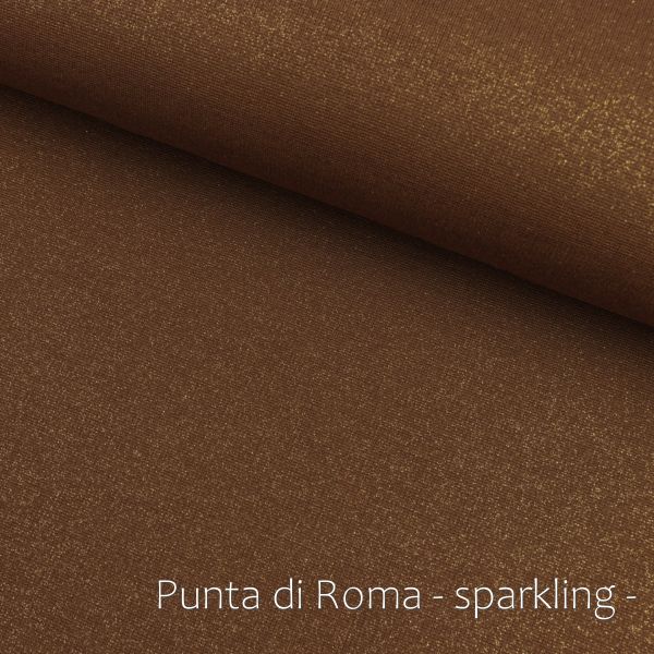Romanit Jersey braun mit gold Glitzer - Punto di Roma Sparkling tobacco