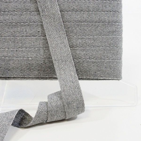 Twill Tape Köperband hellgrau 2cm breit – Nahtband Einfassband Saumband Gurtband
