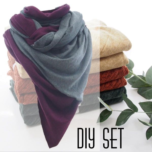 Stoffzuschnitt Maxi Dreiecktuch Kuschelstrick rost melange • Maxituch Poncho Stricktuch