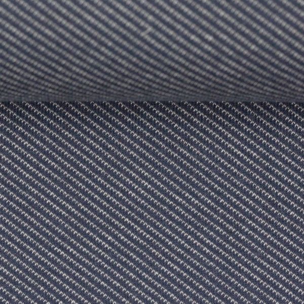 Jacquard Jersey diagonale Streifen dunkelblau – Serie Serge von Swafing