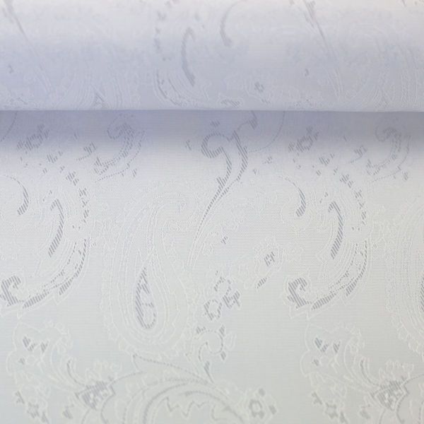 Filati Jacquard-Futterstoff weiß mit Paisley – Swafing