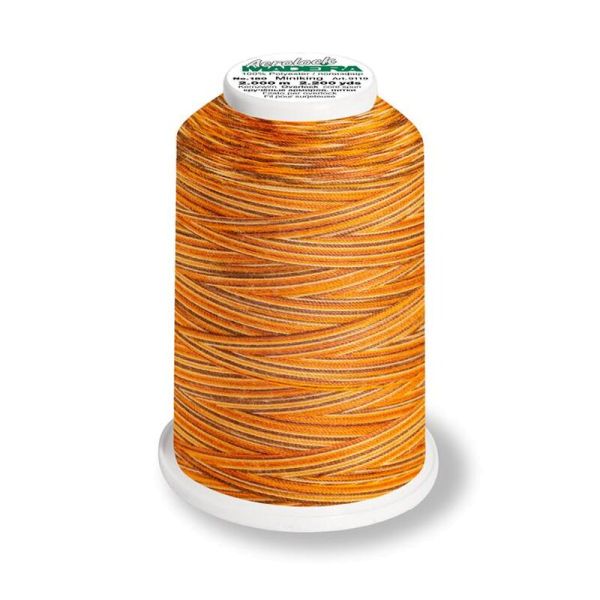 Aerolock 125 Multicolor cappuccino - 1200m Miniking von Madeira senf gelb braun - Overlock Garn