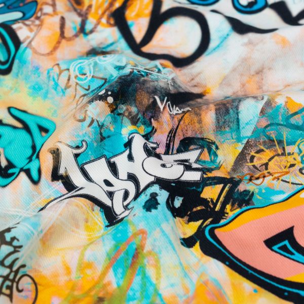 Baumwolle Popeline Canvas Street Art Graffiti bunt