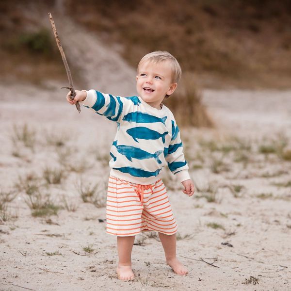 Sommerfrottee mit Streifen creme orange - Terry Cloth 2m breit von See You At Six