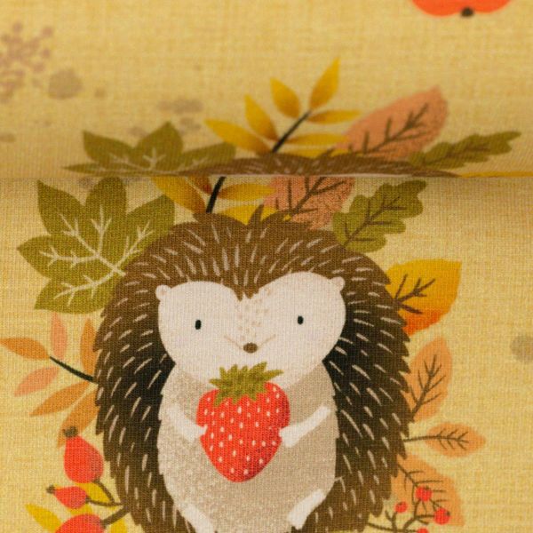 Jersey Igel Iggi gold gelb – Herbst Laub Äpfel Schnecke Erdbeeren