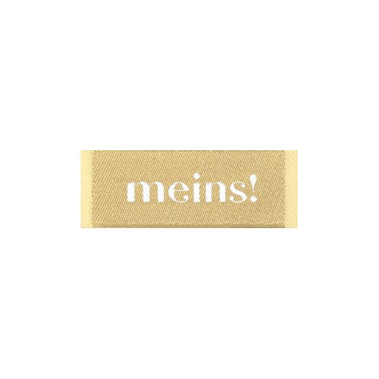 Webetikett - meins - in beige - cooler Aufnäher für deine genähten Werke 2x4cm