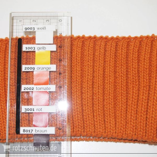 Grobstrick Ripp Bündchen orange braun CUFF ME COZY – Hamburger Liebe