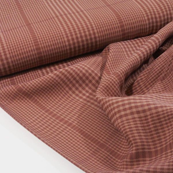 Tencel Karo Two-Tone Plaid Check Twill altrosa – meetMILK Lyocell oldrose