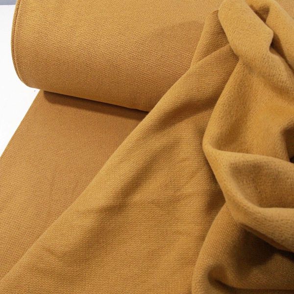 Butterweicher Strick Sweat Baumwolle mit Kaschmir senf gelb - Mind the Maker Organic Woolen Fleece d