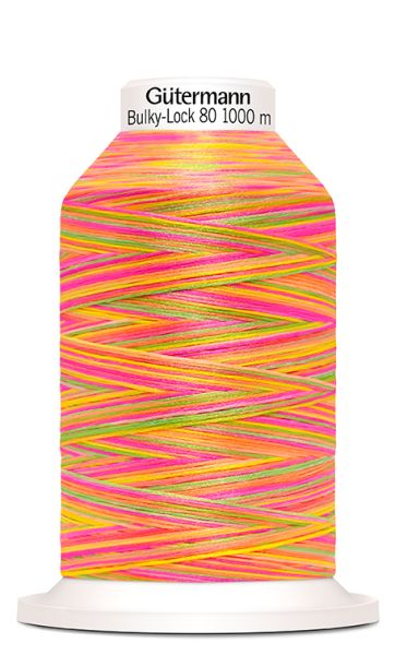 Bulky-Lock 80 multicolor neon pink orange - 1000m Bauschgarn von Gütermann - Overlock Garn