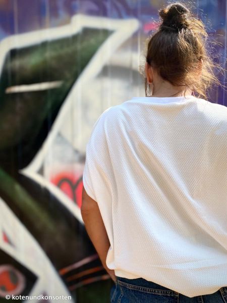 Strukturjersey Emilia von Swafing in weiß - Ökotex 210g