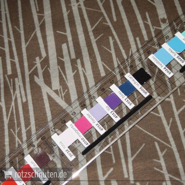 Bio Jersey BIRCH Perch Bark – Bäume Wald braun grau - Charley Harper Western Birds Interlock