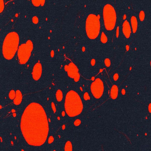 Jersey Kleckse Punkte rot navy – Serie Franjo El Piranho Feed Me by Thorsten Berger von Swafing