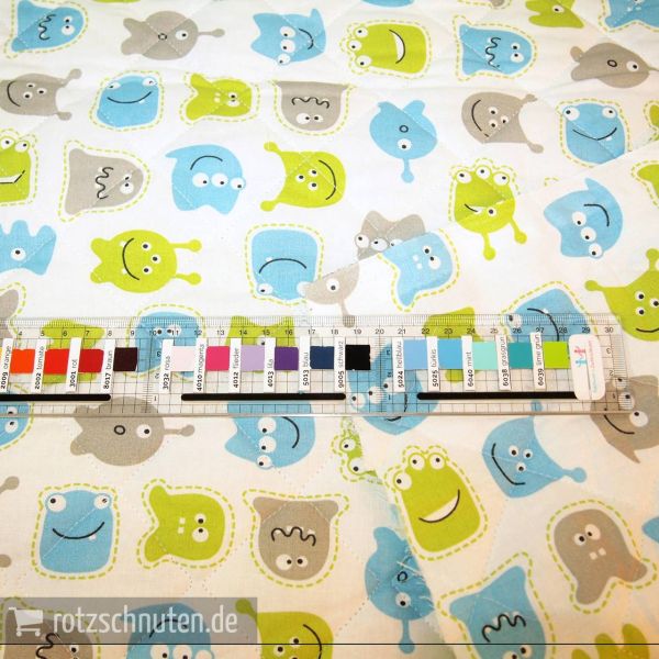 Stepper Baumwolle - Kleine Monster weiß – doubleface