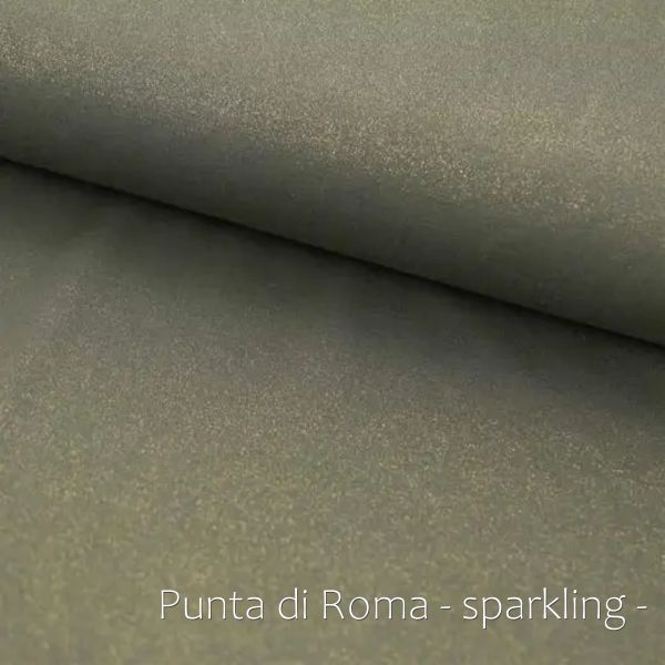 Romanit Jersey oliv grün mit gold Glitzer - Punto di Roma Sparkling khaki