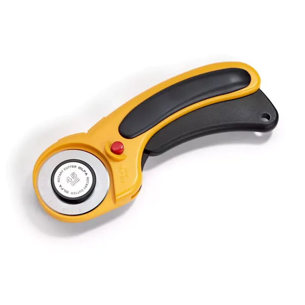 Prym Rollschneider Comfort 45 mm – ergonomisch mit Sicherheitsklinge für Patchwork & Stoffzuschnitt