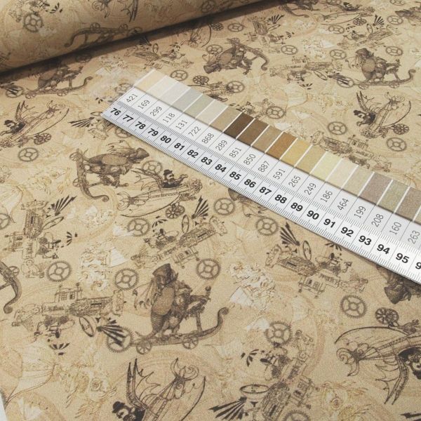 Baumwolle Steampunk Gürteltier Vehicle - Fantasy & Fiction 27552 toile