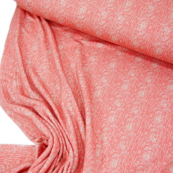 Viskose Slubjersey Kritzel Streifen apricot – Jolijou BARK von Swafing rosa