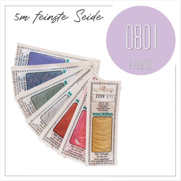 Stickgarn Madeira Silk flieder 0801 - Sticktwist aus feinster Seide zum Sticken und Applizieren