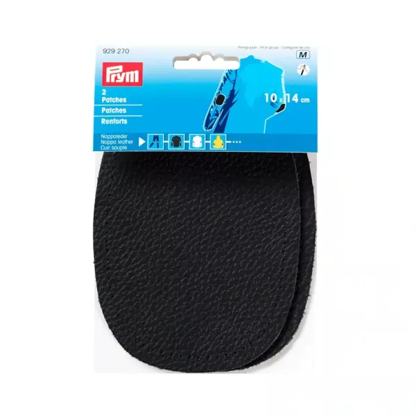 2 Reparatur Patches Nappaleder schwarz oval 14x10cm für Ellenbogen Knie Leder Flicken