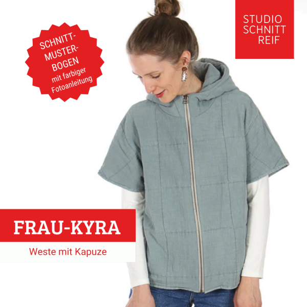 Schnittmuster FRAU KYRA • Weste mit Kapuze von Studio Schnittreif • Gr. XS-XXL