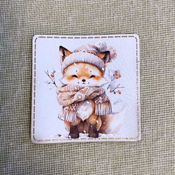 Aufnäher Label - Winter Fuchs - für einzigartige Nähprojekte, Strickwerke & Gebasteltes