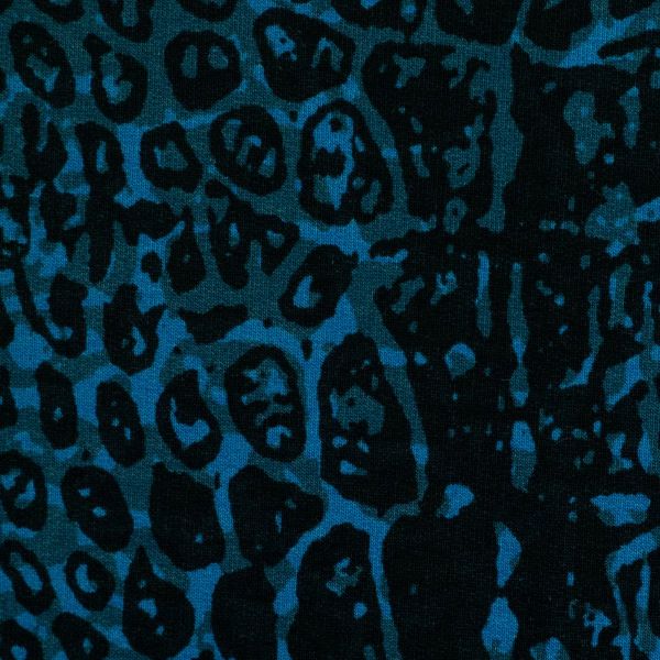 French Terry Monster petrol blau - Serie Monstal by Thorsten Berger - 85cm Panel
