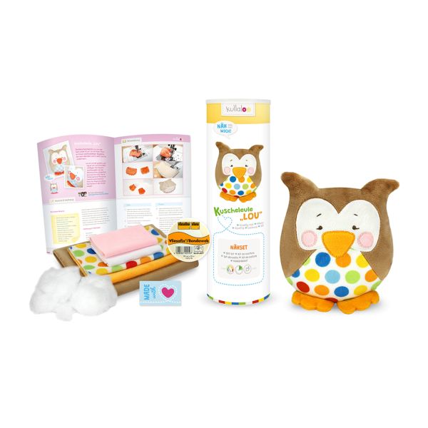 Kullaloo Eule LOU braun bunt – Nähset für ein Kuscheltier