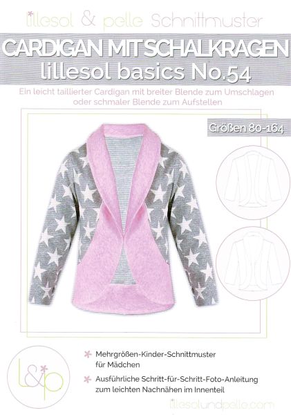 Schnittmuster Cardigan mit Schalkragen Lillesol basics No.54