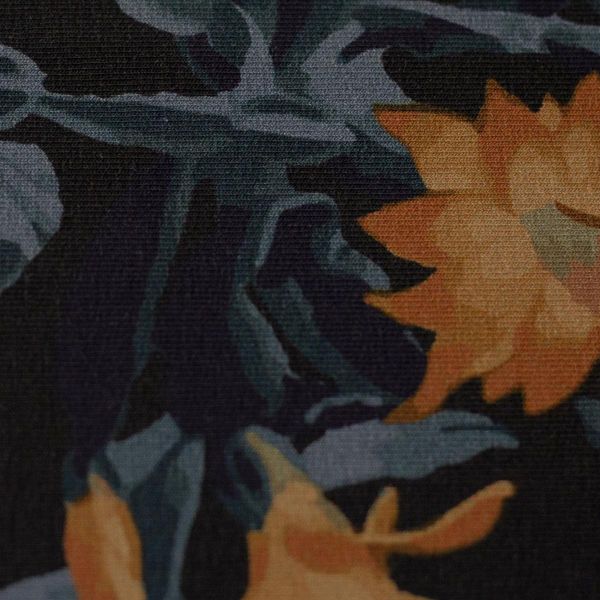Modal Sweat Blüten dunkelblau ocker – Serie Santa Teresita von Swafing