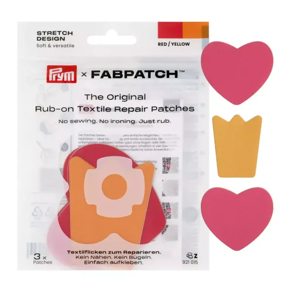 Prym x FabPatch Stretch Design Reparaturflicken Herz & Krone 3 Stück