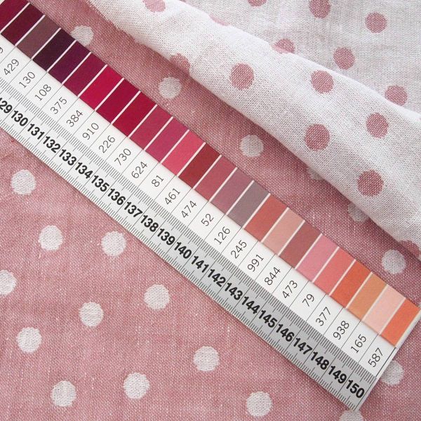 Baumwolle Musselin Jacquard Punkte altrosa weiß – Doubleface Dots rose