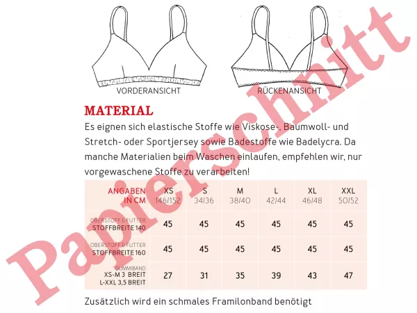 Schnittmuster FRAU JUNE • Bikini Yoga Top von Studio Schnittreif • Gr. XS-XXL