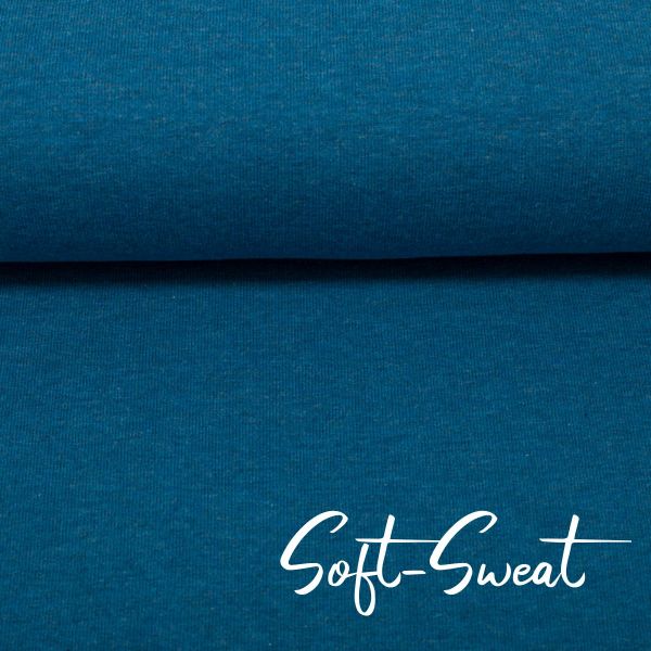 Soft Sweat uni petrol meliert - HEIKE Melange von Swafing