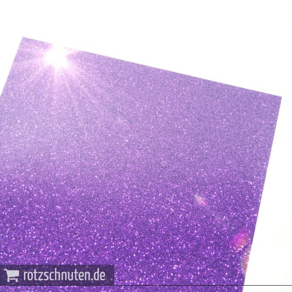 Flexfolie für Textildruck Glitter violett A4 - Plotterfolie Plottermarie Glitzer Funkelfolie 360µ