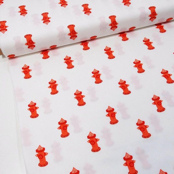 Baumwolle Feuerwehr Hydranten weiß rot - Oh Woof AGF Potty Break