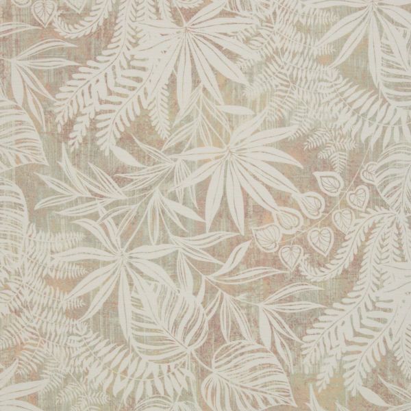 beschichtete Stoff mit Blättern Beige – Serie Alsfeld von Swafing