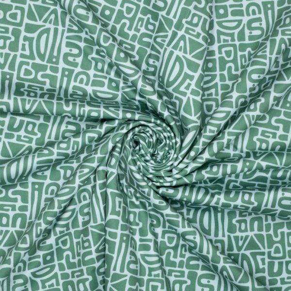 YOGA STRETCH Abstrakt mint grün - Funktionsjersey für Sportbekleidung geometrische Muster