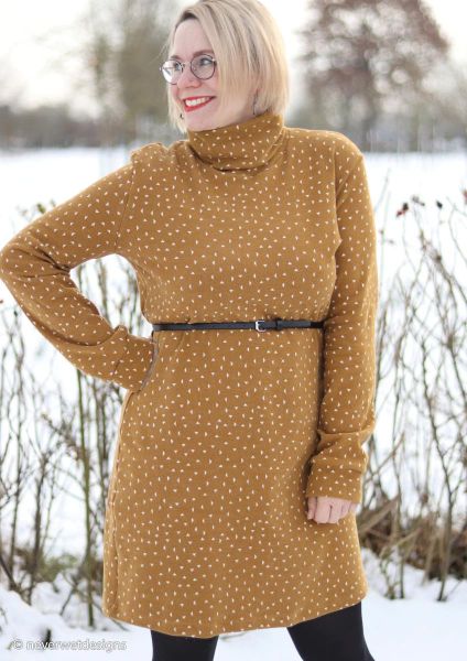 Jacquard Strickstoff Dreiecke ocker senf gelb – Kuschelstrick von Swafing