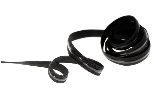 1cm breites Antirutsch Gummiband in schwarz mit Silikonstreifen für Unterwäsche Bademode und Bastela