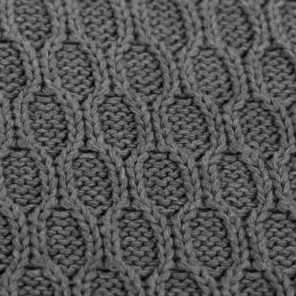 Weicher dicker Strickstoff mit Rautenmuster grau – Baumwollstrick Jonas von Swafing