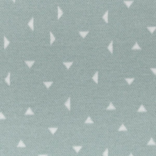 Jacquard Strickstoff Dreiecke helles mint grün – Kuschelstrick von Swafing