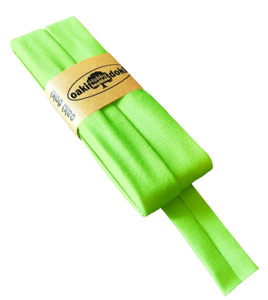3m Elastisches Schrägband aus Jersey neongrün - Jerseyschrägband 40/20/10
