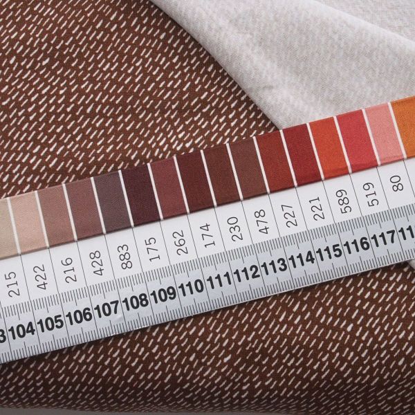 Jersey kleine Stiche braun – Kritzelstriche Serie Autumn Bunny von Swafing