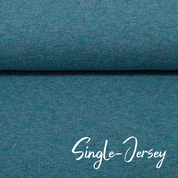 Jersey uni petrol meliert - Baumwolljersey VANESSA Melange von Swafing