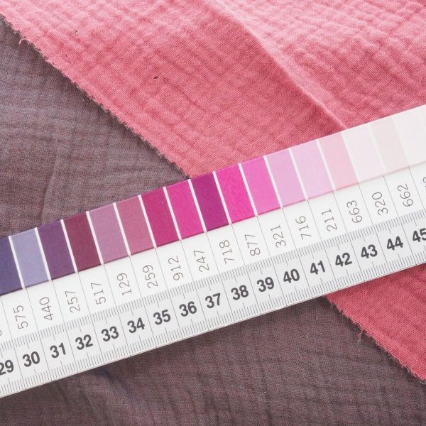Musselin 2farbig grau altrosa beere – Double Gauze doubleface Frieda