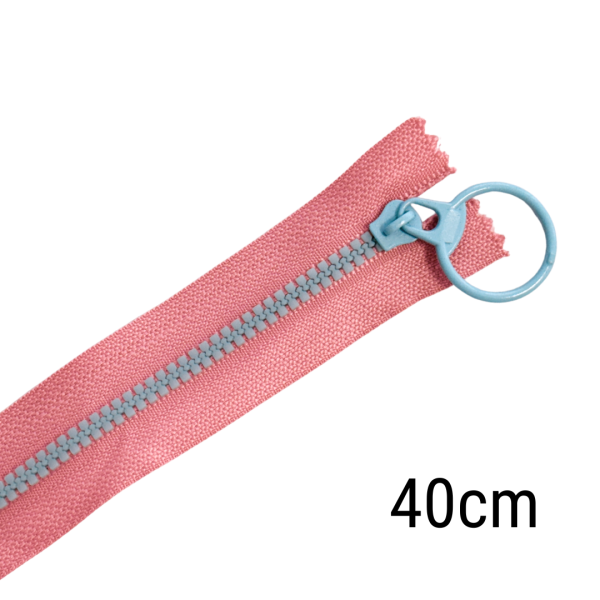 Reißverschluss Color Pop 40cm lang rosa helbllau für Taschen & Mäppchen