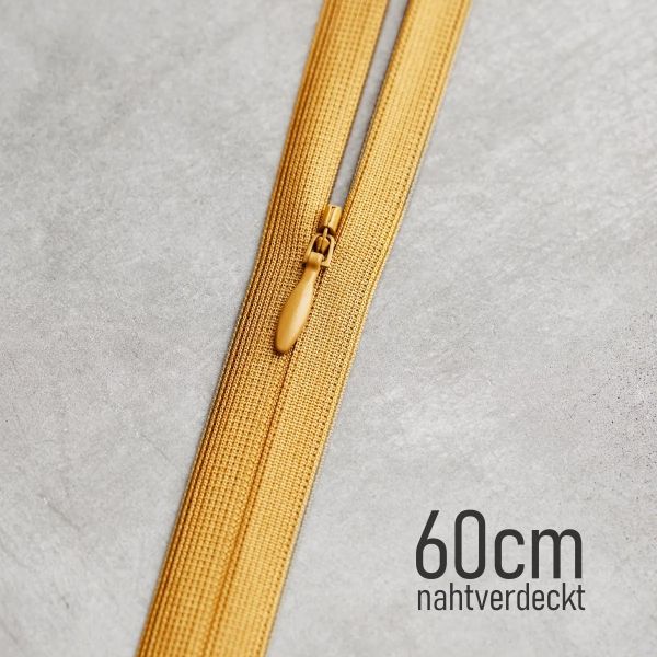 Nahtreißverschluss 60cm Amber mattgelb – YKK für meetMILK